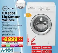 FLAVEL 6 KG ÇAMAŞIR MAKİNESİ FLAVEL 6 KG ÇAMAŞIR MAKİNESİ